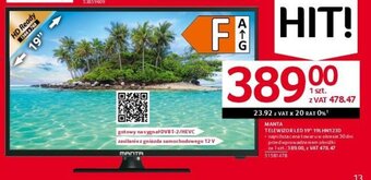 Selgros MANTA TELEWIZOR LED 19" 19LHN123D oferta
