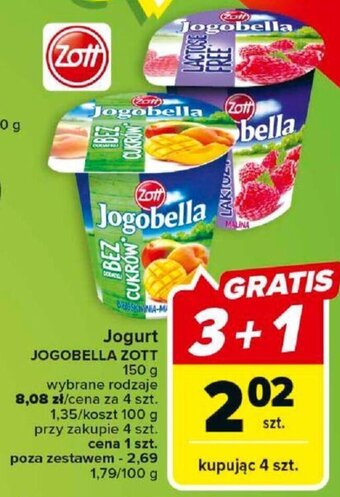 Carrefour Market Jogurt Jogobella Zott 150 g oferta