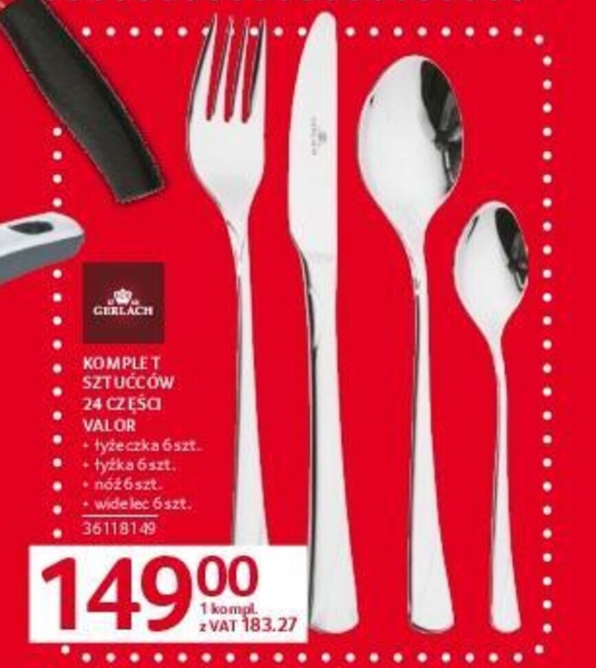 Selgros GERLACH KOMPLET SZTUĆCÓW 24 CZĘŚC VALOR łyżeczka 6szt. oferta