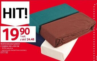 Selgros PRZEŚCIERADŁO JERSEY Z GUMKĄ 160 x 200 CM oferta