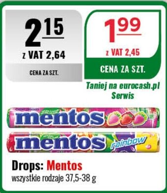 Eurocash Drops: Mentos 37,5-38 g oferta