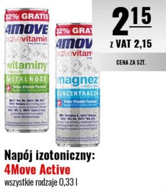 Eurocash Napój izotoniczny 4Move Active 0,33l oferta