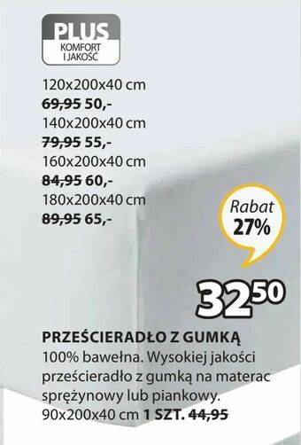 JYSK Prześcieradło z gumką oferta