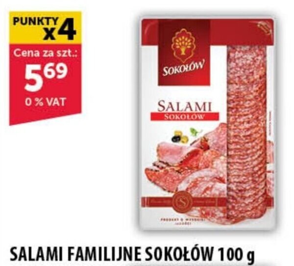 Eurocash SALAMI FAMILIJNE SOKOŁÓW 100 g oferta