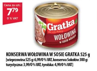 Eurocash KONSERWA WOŁOWINA W SOSIE GRATKA 525 g oferta