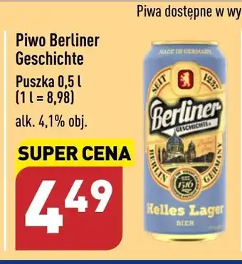 ALDI Berliner Piwo Geschichte Puszka 0,5 l oferta