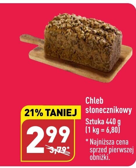 ALDI Chleb słonecznikowy 440g oferta
