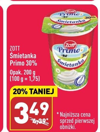 ALDI ZOTT Śmietanka Primo 30% 200g oferta