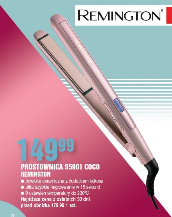 E.Leclerc Prostownica coconut smooth s5901 remington oferta