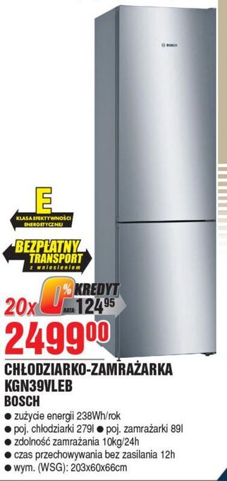 E.Leclerc Lodówka kgn39vleb bosch oferta