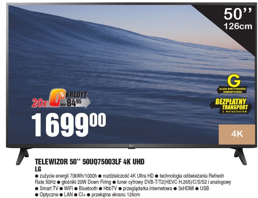 E.Leclerc Telewizor 50 50uq75003l lg oferta