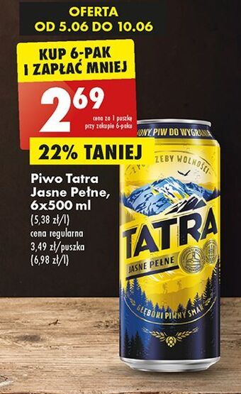 Biedronka Piwo tatra jasne pełne oferta