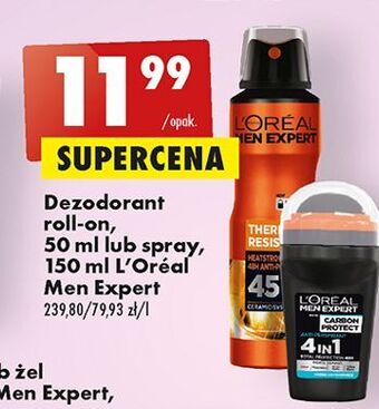 Biedronka Anti-perspirant 4 in 1 l'oreal men expert carbon protect oferta