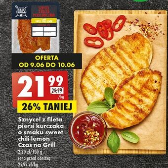 Biedronka Sznycel z fileta piersi kurczaka sweet chili lemon czas na grill oferta