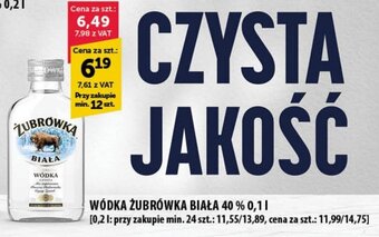 Eurocash WÓDKA ŻUBRÓWKA BIAŁA 40 % 0,1 l oferta