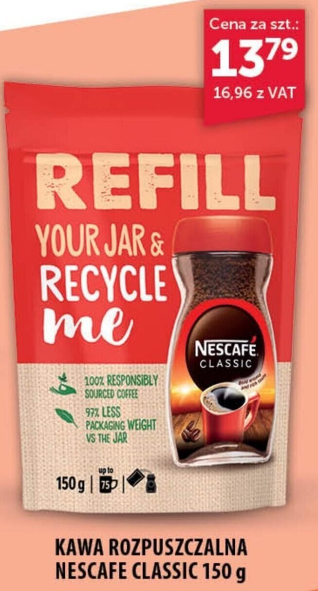 Eurocash KAWA ROZPUSZCZALNA NESCAFE CLASSIC 150 g oferta