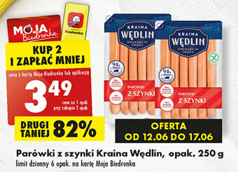 Biedronka Parówki z szynki Kraina Wędlin, opak. 250 g oferta