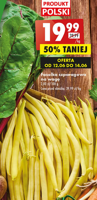 Biedronka Fasolka szparagowa na wagę 1 kg oferta
