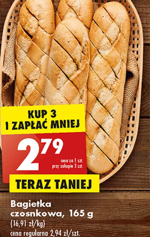 Biedronka Bagietka czosnkowa, 165 g oferta