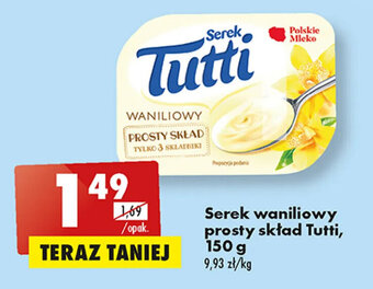 Biedronka Serek waniliowy prosty skład Tutti, 150 g oferta