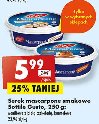 Biedronka Serek mascarpone smakowe Sottile Gusto, 250 g oferta