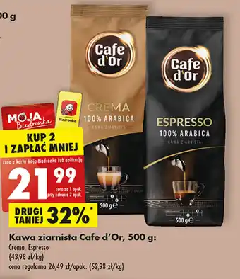 Biedronka Kawa ziarnista Cafe d'Or, 500 g: Crema, Espresso oferta