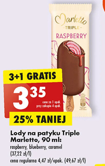 Biedronka Lody na patyku Triple Marletto, 90 ml: oferta