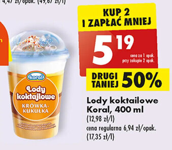 Biedronka Lody koktailowe Koral, 400 ml oferta