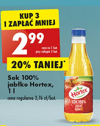 Biedronka Sok 100% jabłko Hortex, 1l oferta