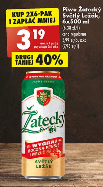 Biedronka Piwo Žatecký Světlý Ležák, 500 ml oferta