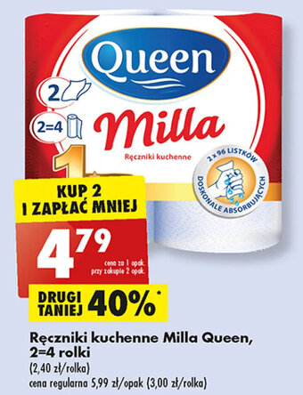 Biedronka Ręczniki kuchenne Milla Queen, 2 rolki oferta
