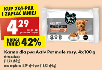 Biedronka Karma dla psa Activ Pet małe rasy, 4x 100 g oferta