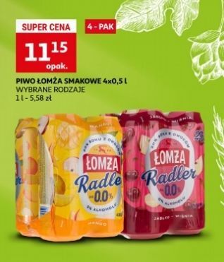 Auchan Piwo łomża radler 0.0% mango oferta