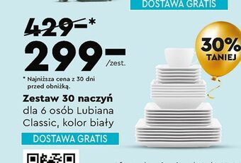 Biedronka Komplet kawowo-obiadowy classic biały lubiana oferta