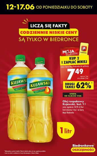 Biedronka Olej rzepakowy kujawski oferta