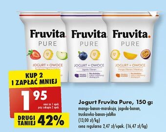 Biedronka Jogurt mango-banan-marakuja fruvita pure oferta