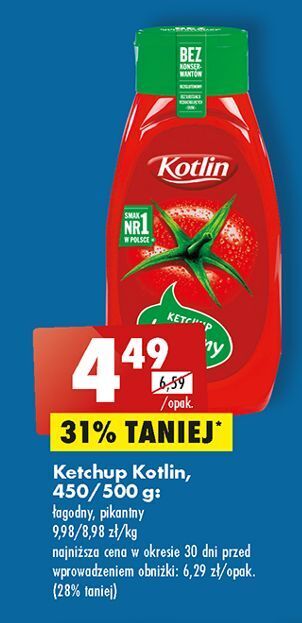 Biedronka Ketchup pikantny kotlin oferta