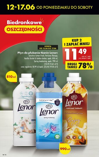 Biedronka Płyn do płukania cotton fresh lenor sensitive oferta