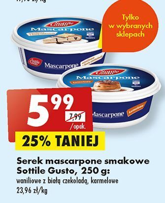 Biedronka Serek mascarpone karmelowy sottile gusto oferta