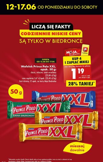 Biedronka Wafelek classic prince polo xxl oferta