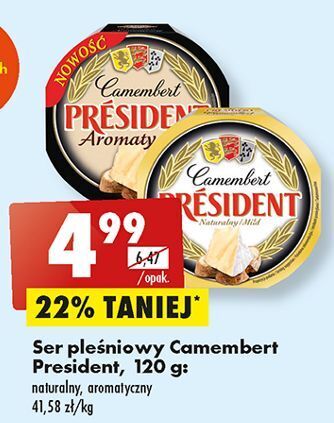 Biedronka Ser camembert naturalny president oferta