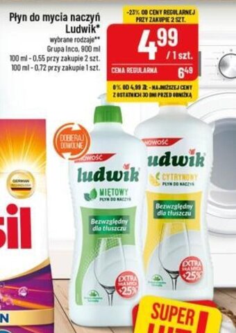 Polomarket Płyn do mycia naczyń Ludwik, 900 ml oferta