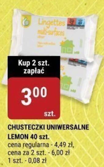 bi1 CHUSTECZKI UNIWERSALNE LEMON 40 szt. oferta