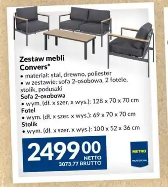 Makro METRO Zestaw mebli Convers* • materiał: stal, drewno, poliester oferta