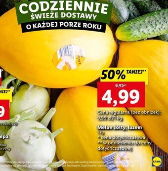 Lidl Melon zółty, luzem 1 kg oferta