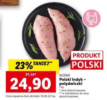 Lidl RZEŹNIK Polski indyk - polędwiczki 1kg oferta