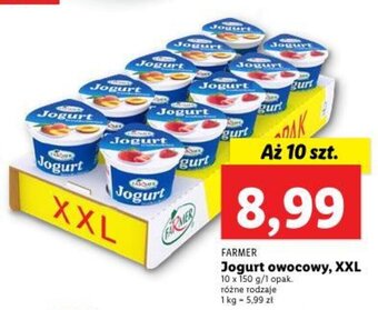 Lidl FARMER Jogurt owocowy, XXL 10 x 150 g oferta
