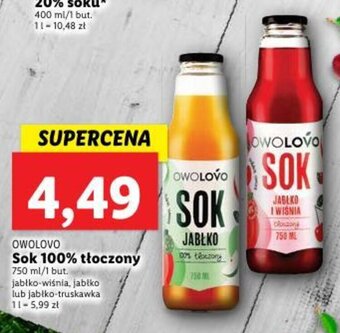 Lidl OWOLOVO Sok 100% tłoczony 750 ml oferta