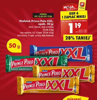 Biedronka Wafelek Prince Polo XXL, 50g oferta