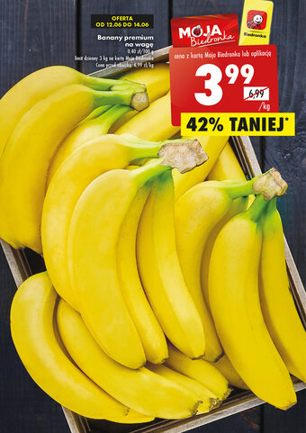 Biedronka Banany premium 1kg oferta